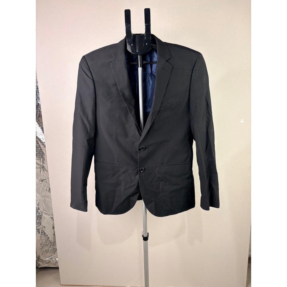 Alberto Cardinali Mens Black‎ Slim Fit Two Button Blazer Jacket 38S